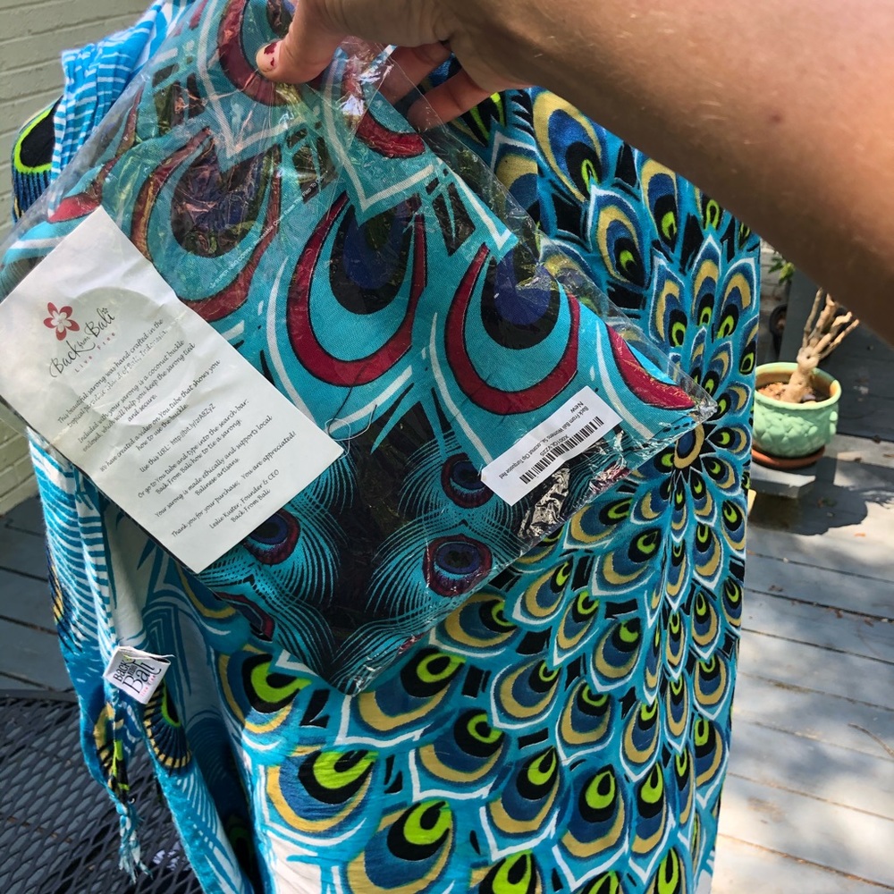 Back from Bali sarong turquoise red - Picture 6 of 6